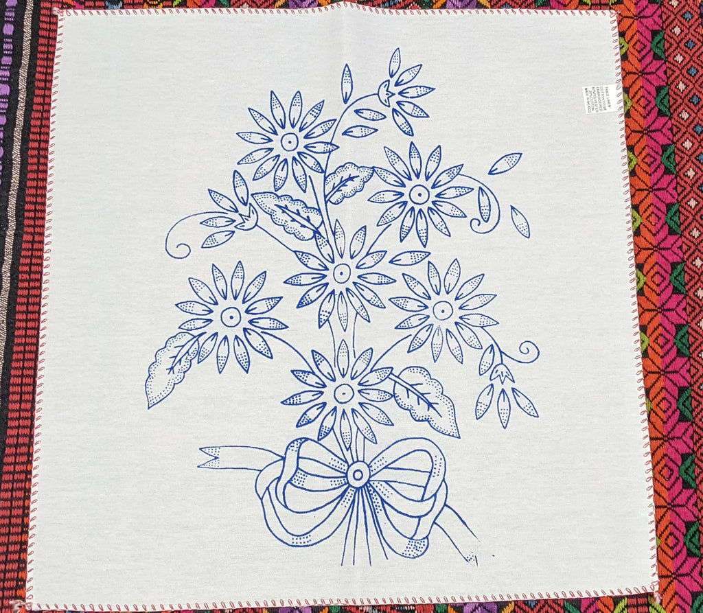 Flower Basket Embroidery Fabric Tea Cloth Manta Servilletero Servilleta  Bordar