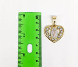 Plated Tri-Gold Heart with Virgin Mary Pendant