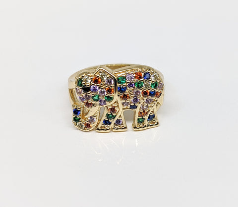 Plated Multi-Stone Elephant Ring