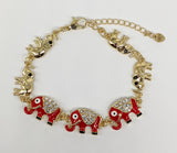 Plated Red Elephant Bracelet