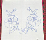 Flower Embroidery Fabric Tea Cloth (Flores Servilletero Servilleta para Bordar)