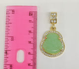 Plated Light Green Buddha Pendant