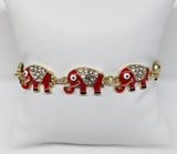 Plated Red Elephant Bracelet