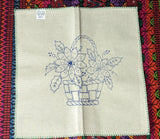 Flower Basket Embroidery Fabric Tea Cloth Manta Servilletero Servilleta Bordar