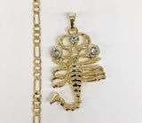 Plated Scorpion Pendant and Chain Set