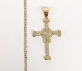 Plated Cross Pendant and Star Chain Set