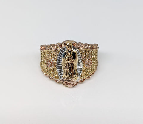 Plated Tri-Color Virgin of Guadalupe Ring
