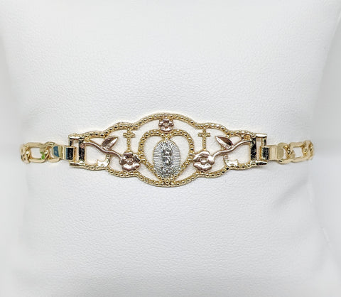 Plated Tri-Color Virgin Mary Bracelet*