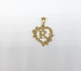 Plated Heart with Letter Pendant