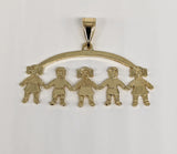 Plated Three Girls and Two Boys Pendant