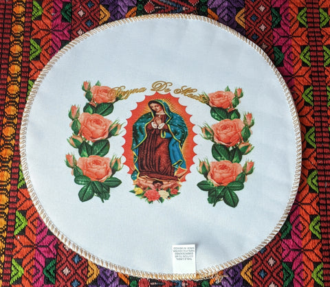 Virgin Mary Embroidery Tortilla Warmer Cloth Virgen Guadalupe Tortillero Bordar