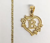 Plated Letter "B" Pendant and Star Chain Set