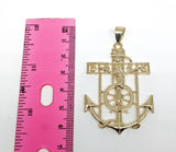 Plated Large Anchor with Cross Pendant