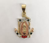 Plated Tri-Gold Anchor Virgin Mary Pendant