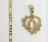 Plated Letter "O" Pendant Initial Chain Necklace Fashion Oro Letra Dije