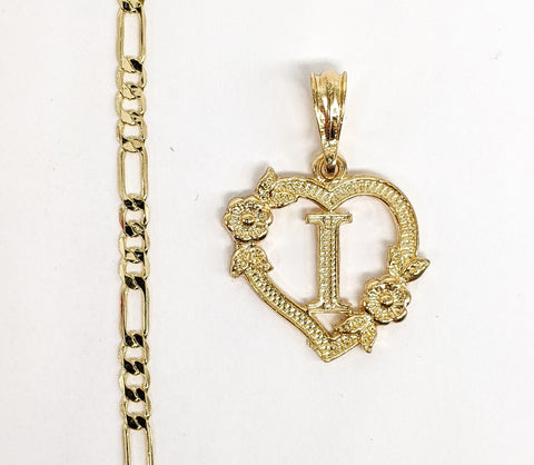 Plated Letter "I" Pendant Initial Chain Necklace Fashion Oro Letra Dije