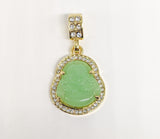 Plated Light Green Buddha Pendant