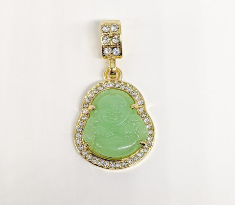 Plated Light Green Buddha Pendant