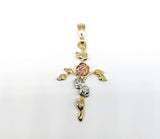 Plated Tri-Color Cross Pendant