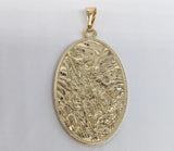 Plated Archangel Saint Michael and Guardian Angel Double Side Pendant*