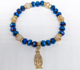 Virgin Mary Blue Beaded Bracelet