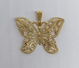 Plated Butterfly Pendant and Figaro Chain Set