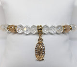 Virgin Mary Clear Beaded Bracelet