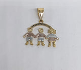 Plated Two Boys and Girl Pendant