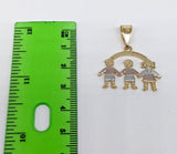 Plated Two Boys and Girl Pendant