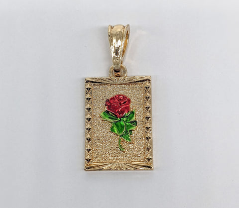 Plated Rose Flower Pendant