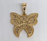 Plated Butterfly Pendant and Figaro Chain Set