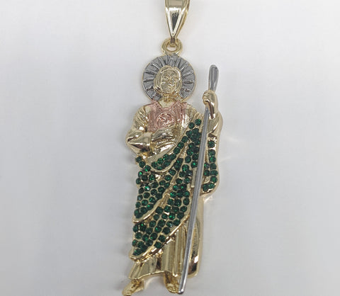 Plated Tri-Color Saint Jude Pendant