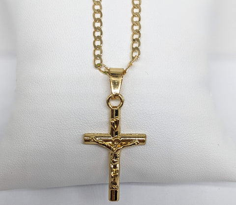 Plated Cross Pendant and Chain Set