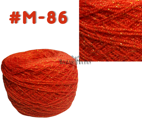 Orange 100g Crystal Glitter Crochet Mexican Yarn Hilo Estambre Cristal Brillo