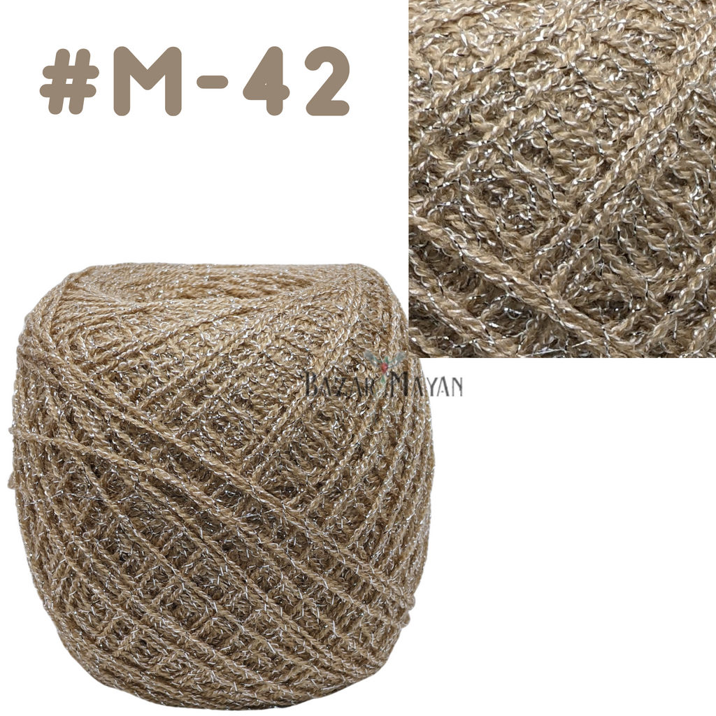 Brown 100g Crystal Glitter Crochet Mexican Yarn Hilo Estambre Cristal Brillo #M-42