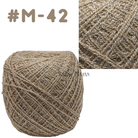 Brown 100g Crystal Glitter Crochet Mexican Yarn Hilo Estambre Cristal Brillo #M-42
