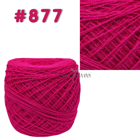 Pink 100g Crystal Crochet Mexican Yarn Thread -Hilo Estambre Cristal #877