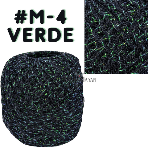 Black 100g Crystal Glitter Crochet Mexican Yarn Hilo Estambre Cristal Brillo #M4-Verde