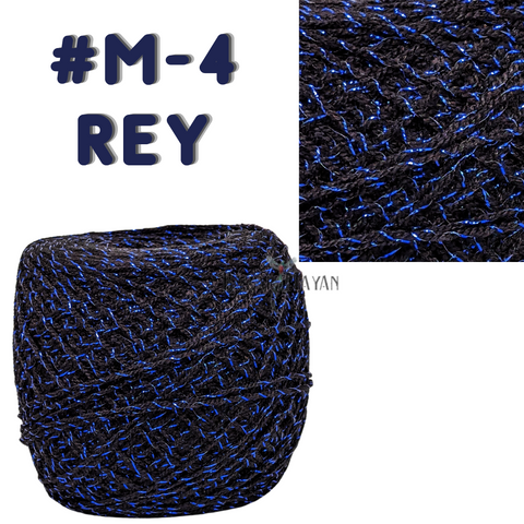 Black 100g Crystal Glitter Crochet Mexican Yarn Hilo Estambre Cristal #M-4 REY