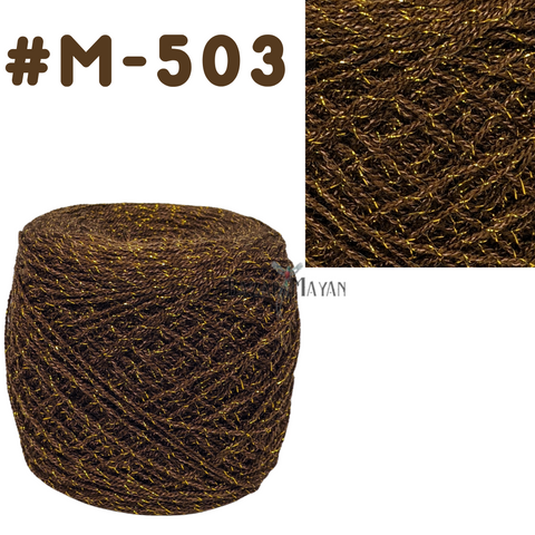 Brown 100g Crystal Glitter Crochet Mexican Yarn Hilo Estambre Cristal Brillo #M-503
