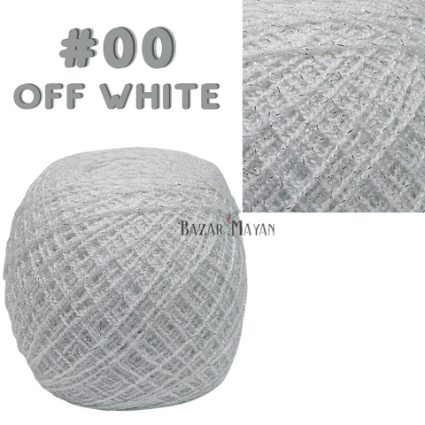 White 100g Crystal Glitter Crochet Mexican Yarn Hilo Estambre Cristal Brillo #00