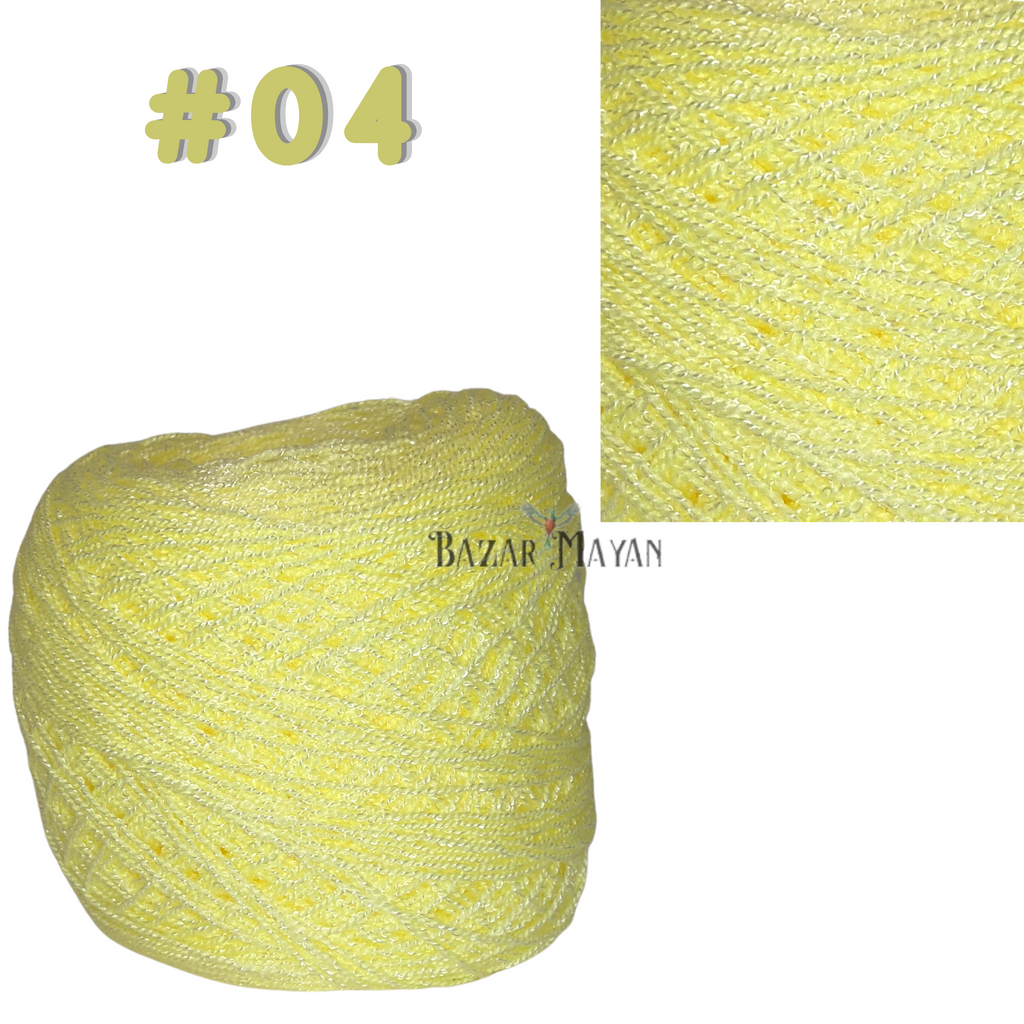 Yellow 100g Crystal Crochet Mexican Yarn Thread -Hilo Estambre Cristal #04
