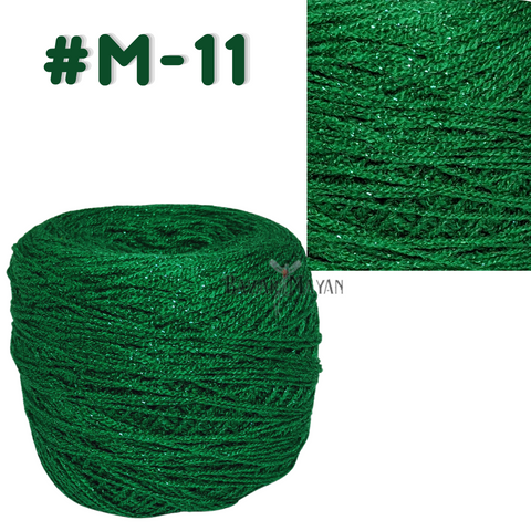 Green 100g Crystal Glitter Crochet Mexican Yarn Hilo Estambre Cristal #M-11