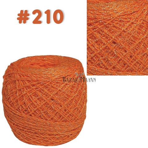 Orange 100g Crystal Glitter Crochet Mexican Yarn Hilo Estambre Cristal #H-22