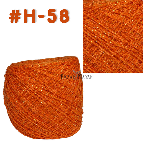 Orange 100g Crystal Glitter Crochet Mexican Yarn Hilo Estambre Cristal #H-58