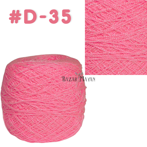 Pink 100g Crystal Crochet Mexican Yarn Thread -Hilo Estambre Cristal #D-35
