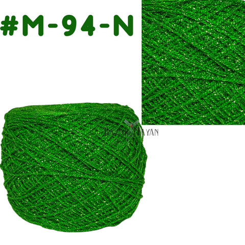 Green 100g Crystal Glitter Crochet Mexican Yarn Hilo Estambre Cristal Brillo #M-94-N