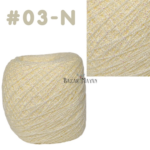 Natural 100g Crystal Glitter Crochet Mexican Yarn Hilo Estambre Cristal Brillo #N-03