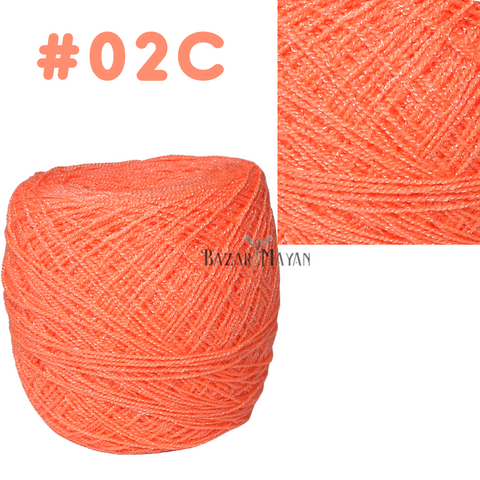 Orange 100g Crystal Crochet Mexican Yarn Thread -Hilo Estambre Cristal #02C
