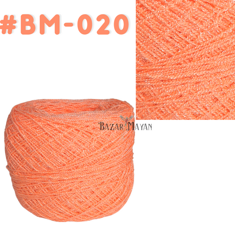 Orange 100g Crystal Crochet Mexican Yarn Thread -Hilo Estambre Cristal #BM-020